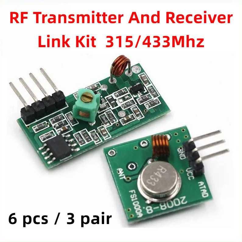 6 pcs 3 pair rf transmitter and receiver link kit 315mhz 433mhz for