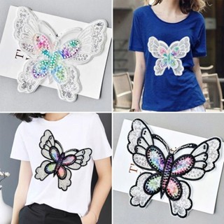 Lixia Cloth Patch, Beaded Sequin Colorful Butterfly Corsage, Clothing 