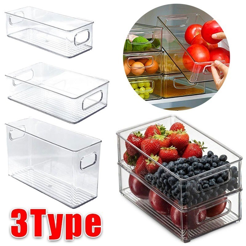 Kitchen Refrigerator Food Storage Drawer Box / Transparent PET Fridge ...