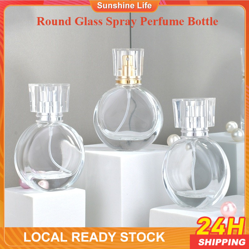30ml Round Glass Spray Perfume Bottle Empty Round Refillable Perfume ...