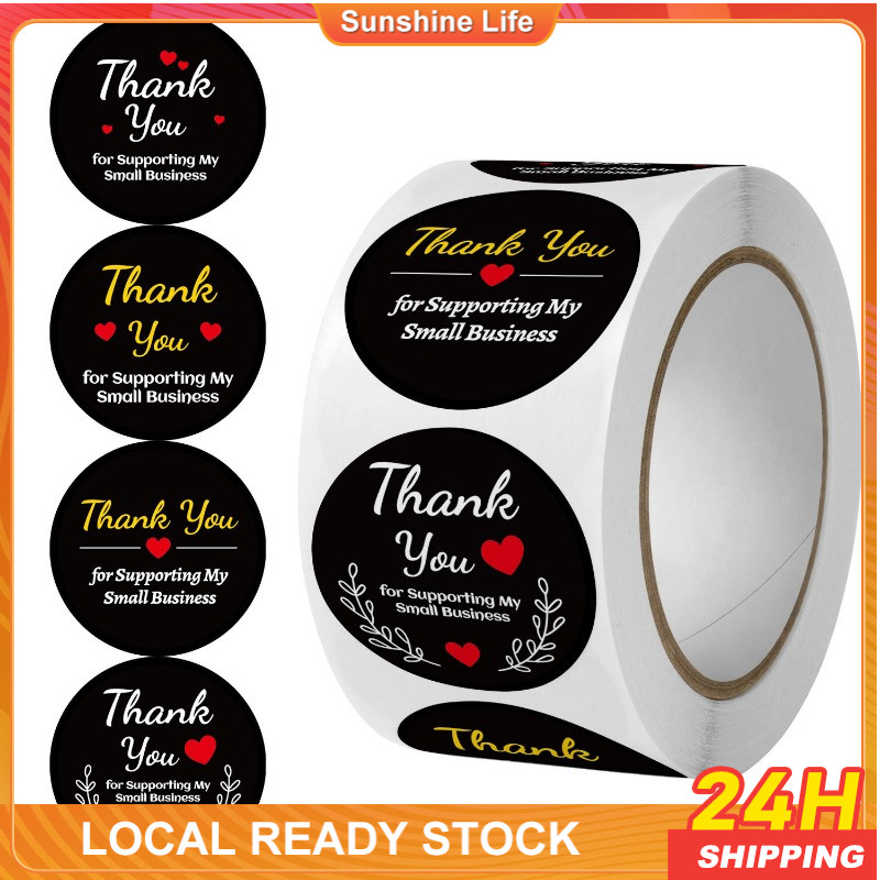 thumbnail image 2 of MANNYA 500pcs Thank You Stickers Round Seal Labels Handmade Gift Packaging Flower Bouquets Decor For Business Boutiques 2 of 9