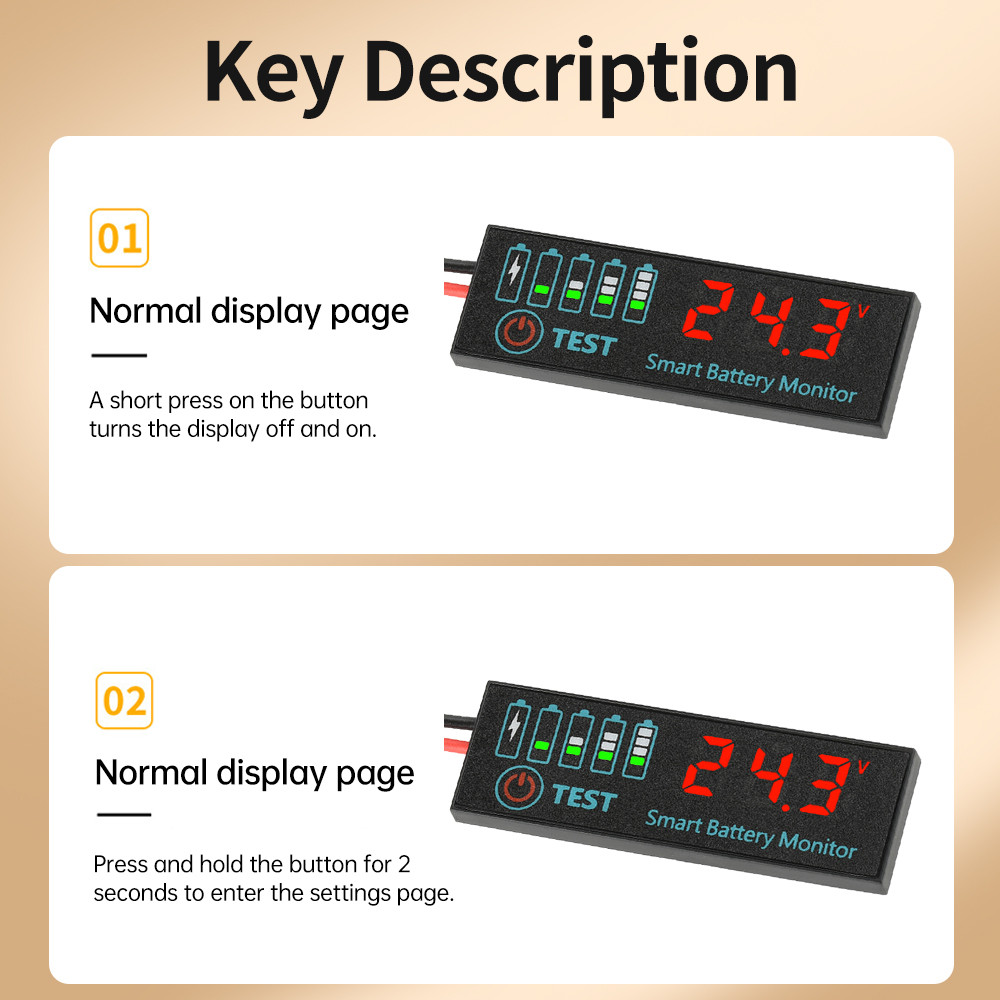 DIYMORE DC 7-55V LED Indicator Voltage Charge Indicator Acid Battery ...