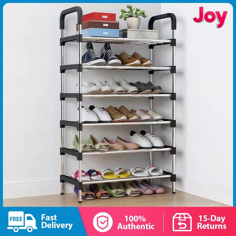 JOY 6 Layer shoe rack Tier Colored stainless steel Stackable Shoes ...