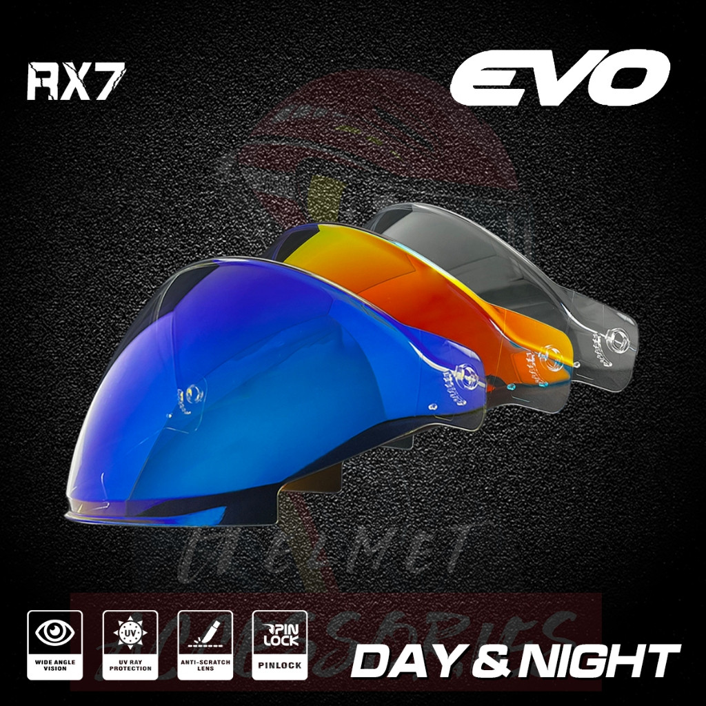 EVO RX-7 Half Face helmet Visor Lens day and night | Shopee Philippines