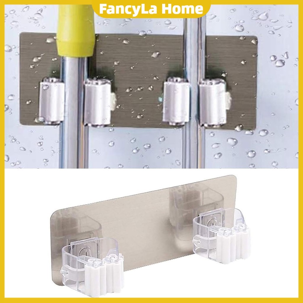 Broom Holder, Wall Mounted Sturdy Mop Holder Storage Organizer Holder ...