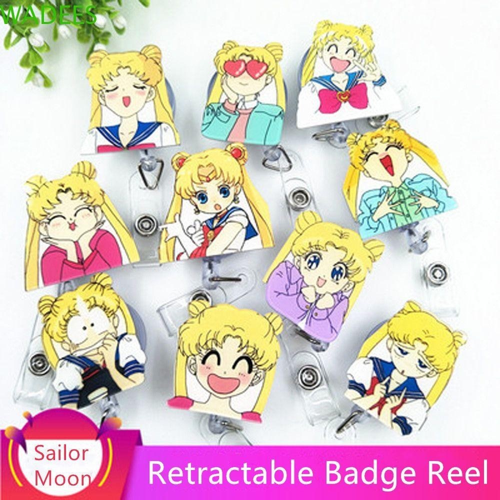 Wadees Retractable Badge Reel School Supplies Anime Id Card Clips Chest 