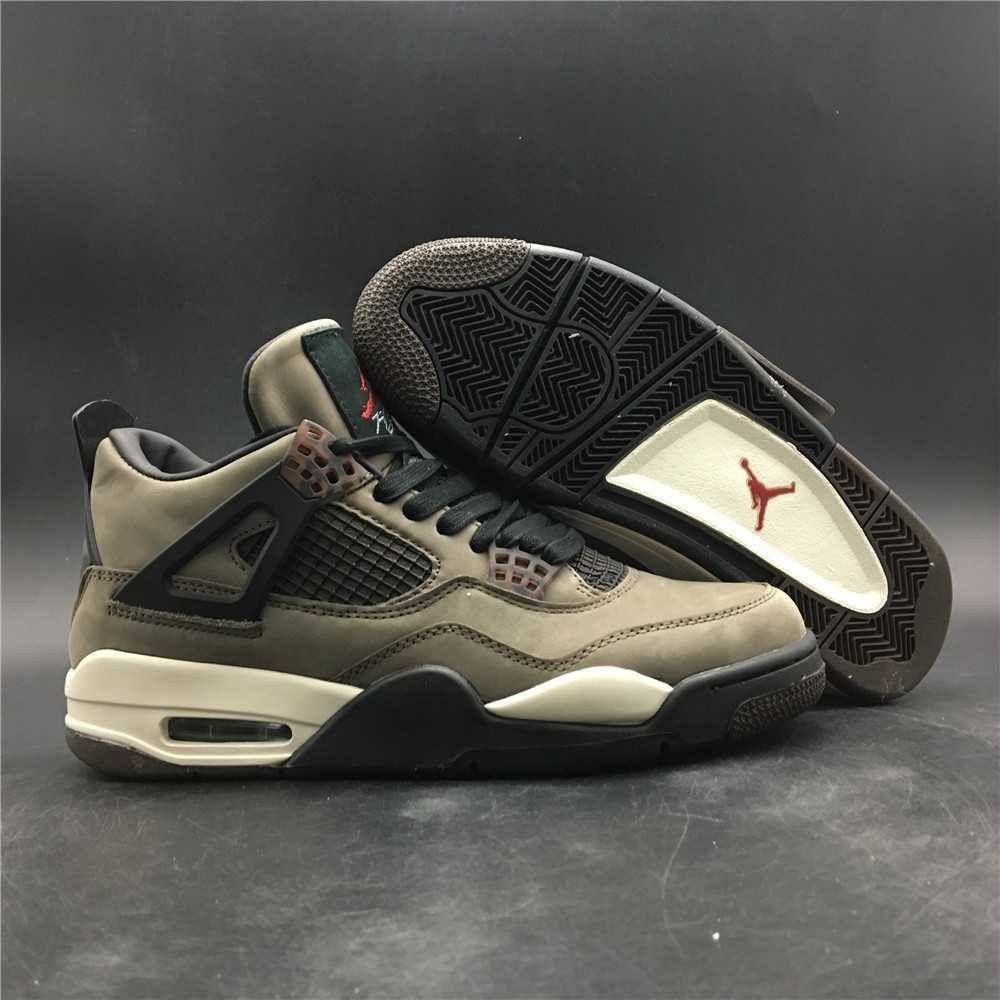 Travis Scott X AJ 4 aj4 men deep green basketball shoes ...