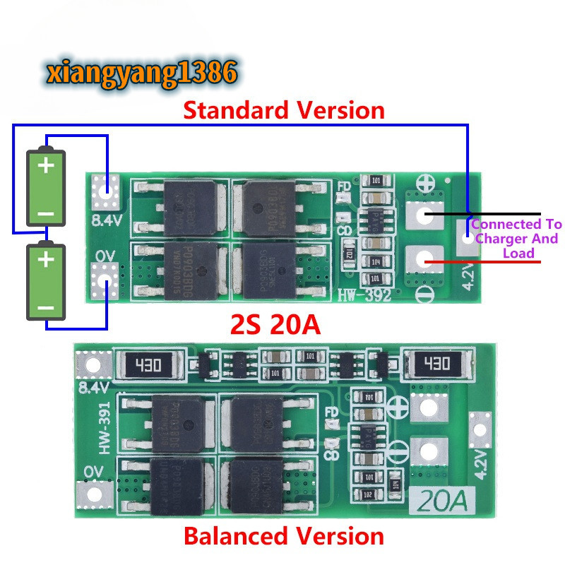 2S 20A 7.4V 8.4V 18650 Lithium Battery Protection Board/BMS Board ...
