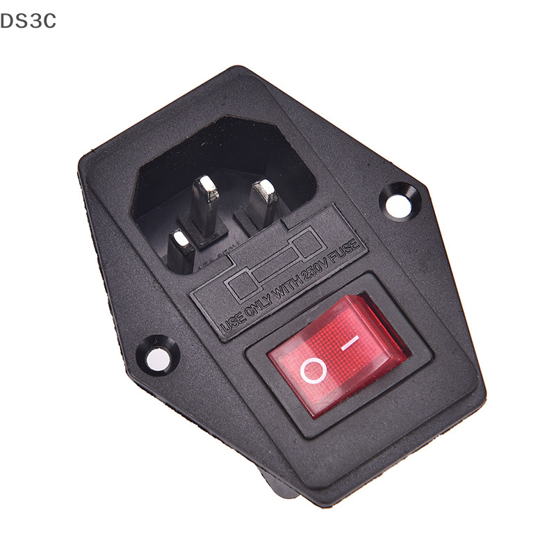 DS3C NEW 3 Pin AC Inlet Male Plug Power Socket With Fuse Switch 10A ...