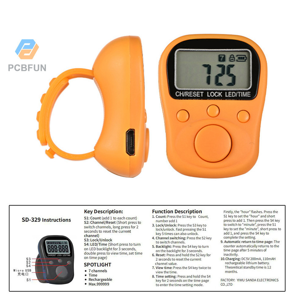 Pcbfun Upgraded seven channel illuminated time luminous counter ...