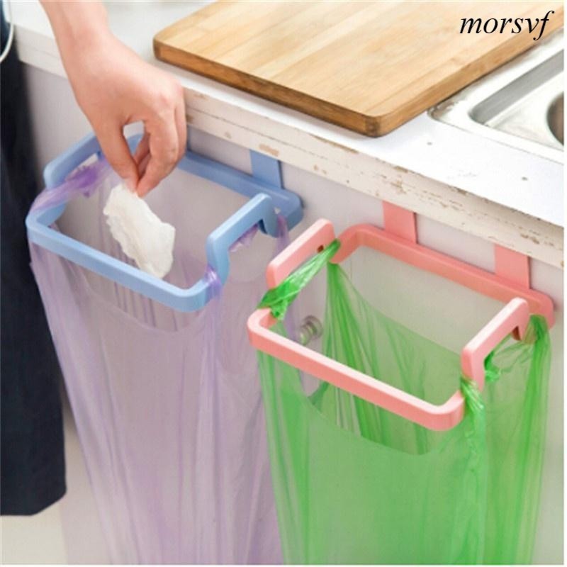 Iron Cabinet Door Trash Bag Holder - Space Saving Kitchen Organizer With Foam Protection