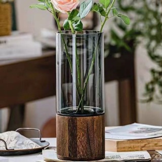 Vase Ins Wind DIY Wooden Pallet Light Luxury Clearance Base Glass Vase