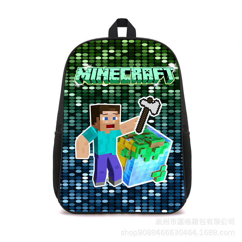 new Minecraft Backpack High-Capacity Nylon Schollbag For Kids | Shopee ...