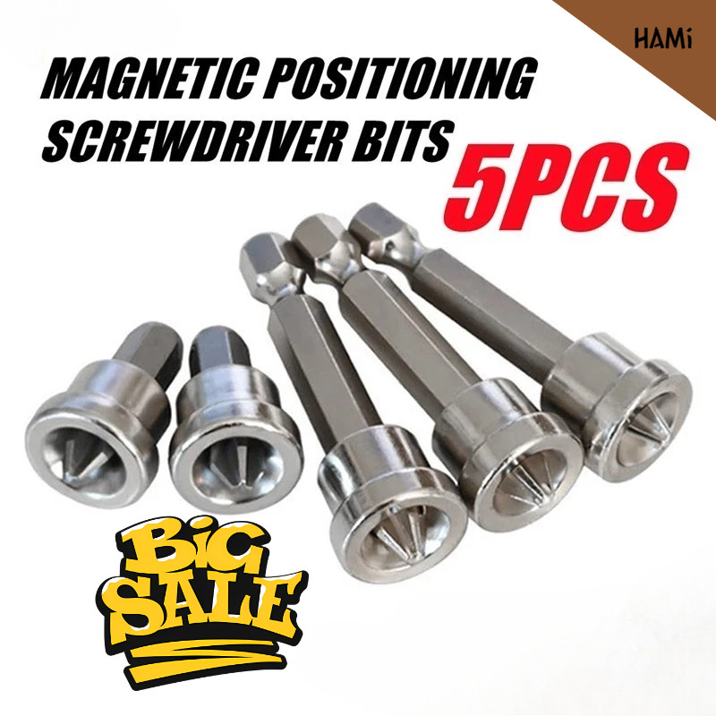 5pcs Magnetic Positioning Screwdriver Bits Screw Positioning Bit Hex ...