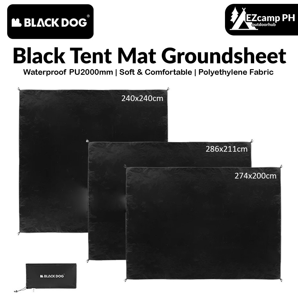 BLACKDOG Black Groundsheet Mat Tent Ground Floor Cloth Sheet Footprint ...