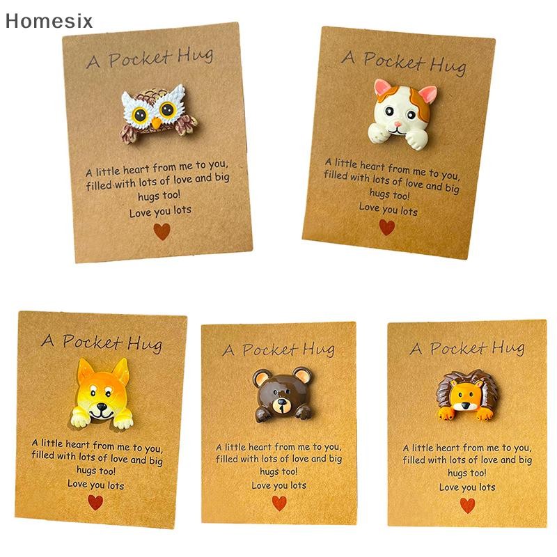 7 Sets Pocket Hug Rabbit Tokens - Mini Resin Animals With Positive Cards Emotional Support Gifts