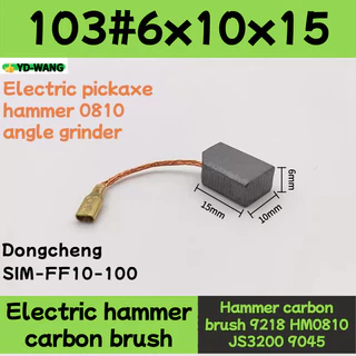 2x Carbon Brushes 6x10x15mm For Makita CB103 & Generic Electric Motors - Replacement