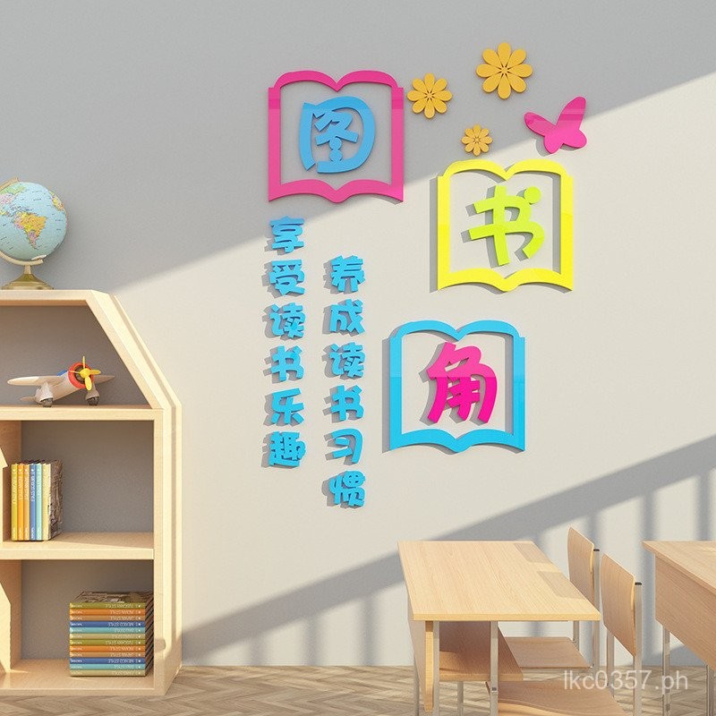 Cultural Wall Reading Corner Wall Surface Library Decoration ...