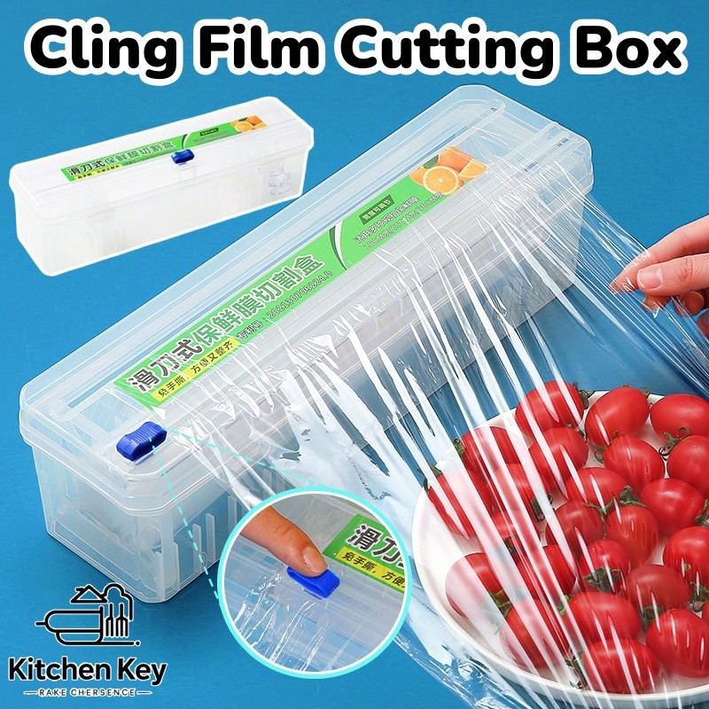Cling Film Cutting Box Cling Film Paper Cutter Kitchen Food Wrap Cutter ...