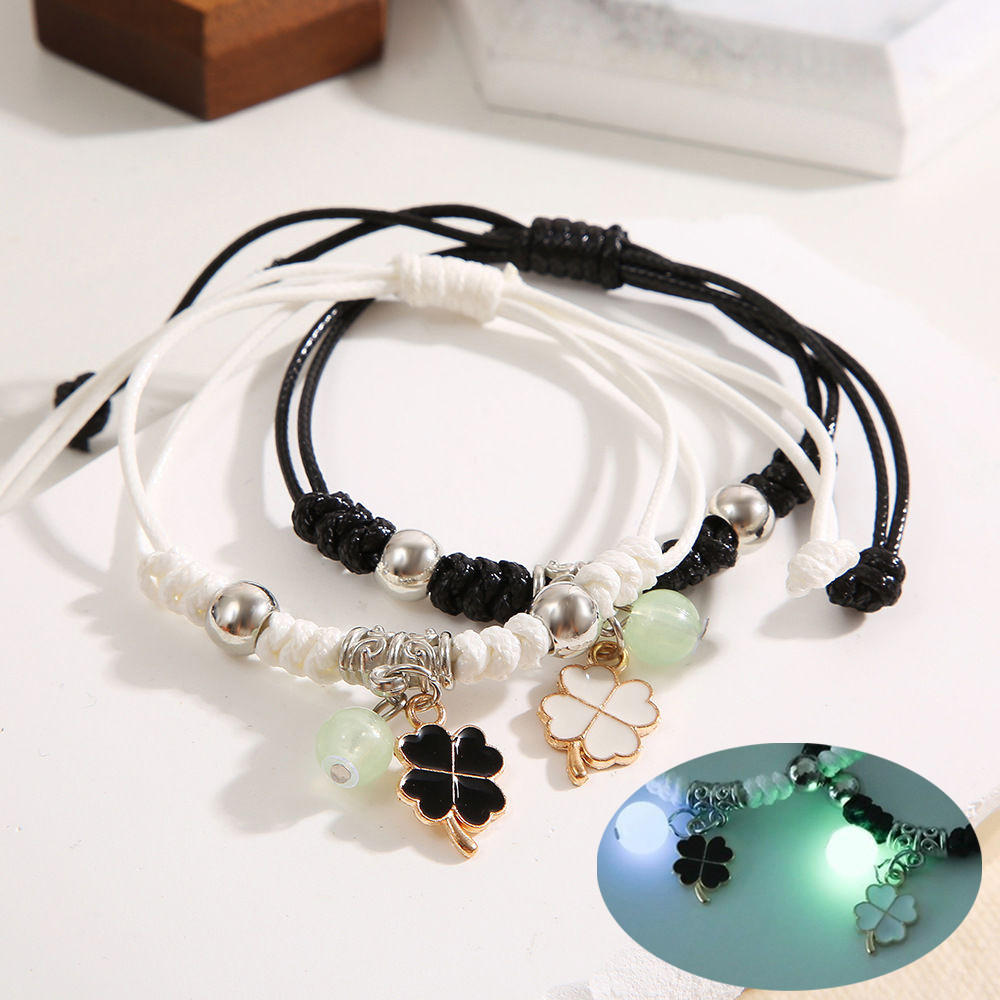 1 Pair Glow In The Dark Bracelets Cute Love Heart Lollipop Cat Spaceman ...