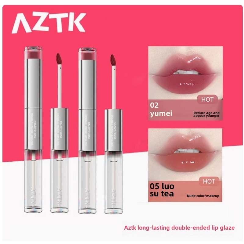 AZTK Double-Head Non-Stick Cup Without Fading Lip Mud Matte Lipstick ...