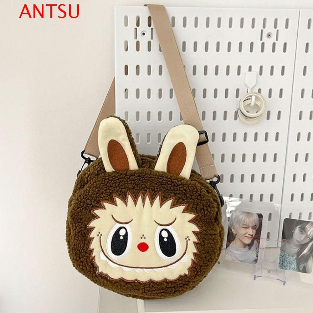 ANTSU Labubu Plush Bag, Tote Bag Cartoon Labubu Doll Bag, Girls ...