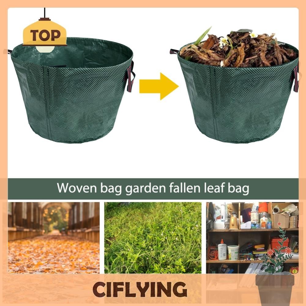 50L Garden Waste Bags Foldable Gardening Lawn Leaf Bag Trash Can for