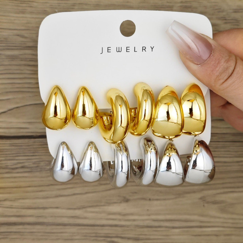 C-Shaped Three layers Earring