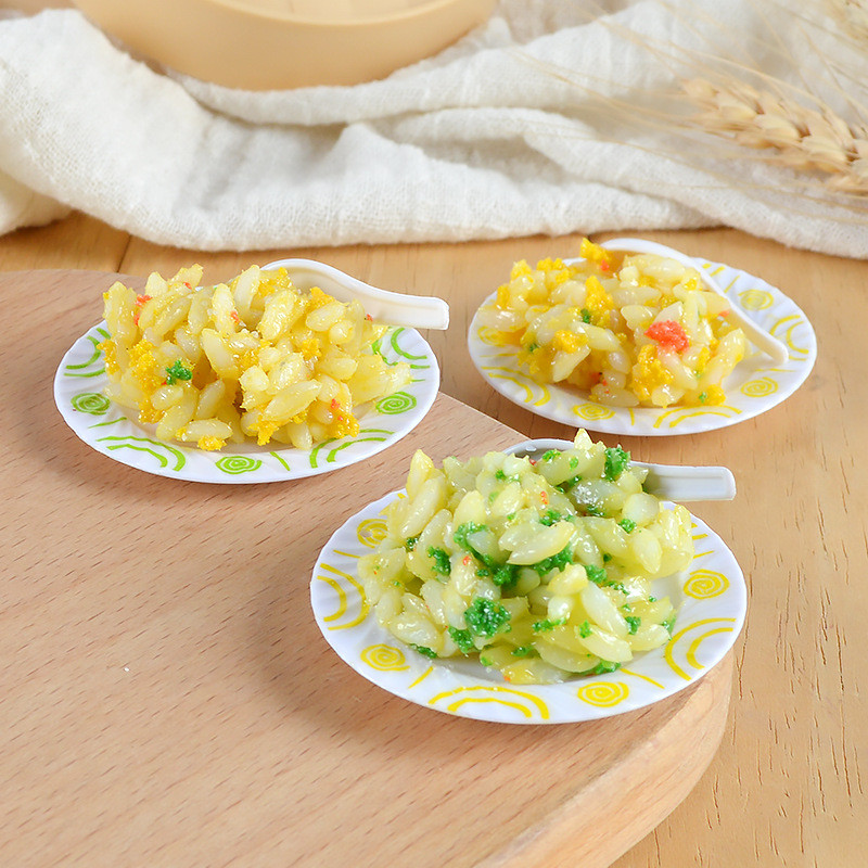 Simulation Egg Fried Rice Food Model Fun Miniature Fried Rice Plate ...