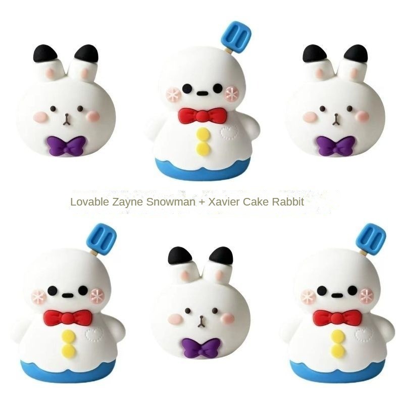 Love and Deepspace Zayne Snowman & Xavier Cake Bunny Soft Rubber Decor ...