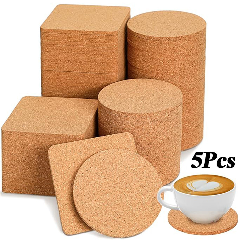 Cork Coasters for Drinks / Kitchen Wooden Thick Cup Mat Tableware ...