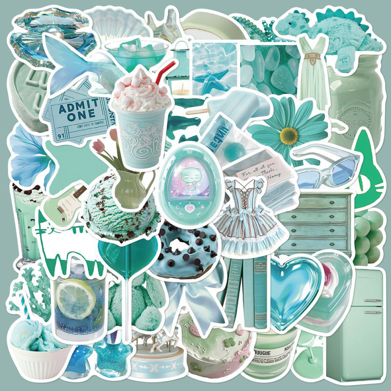 50pcs Green Graffiti Waterproof Sticker for Kids, Vsco Stickers for ...