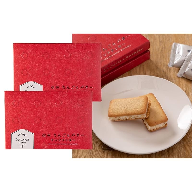 "Meibudo Shinshu Apple Butter Sandwich Cookies 6 pieces x 2 boxes" Shopee Philippines