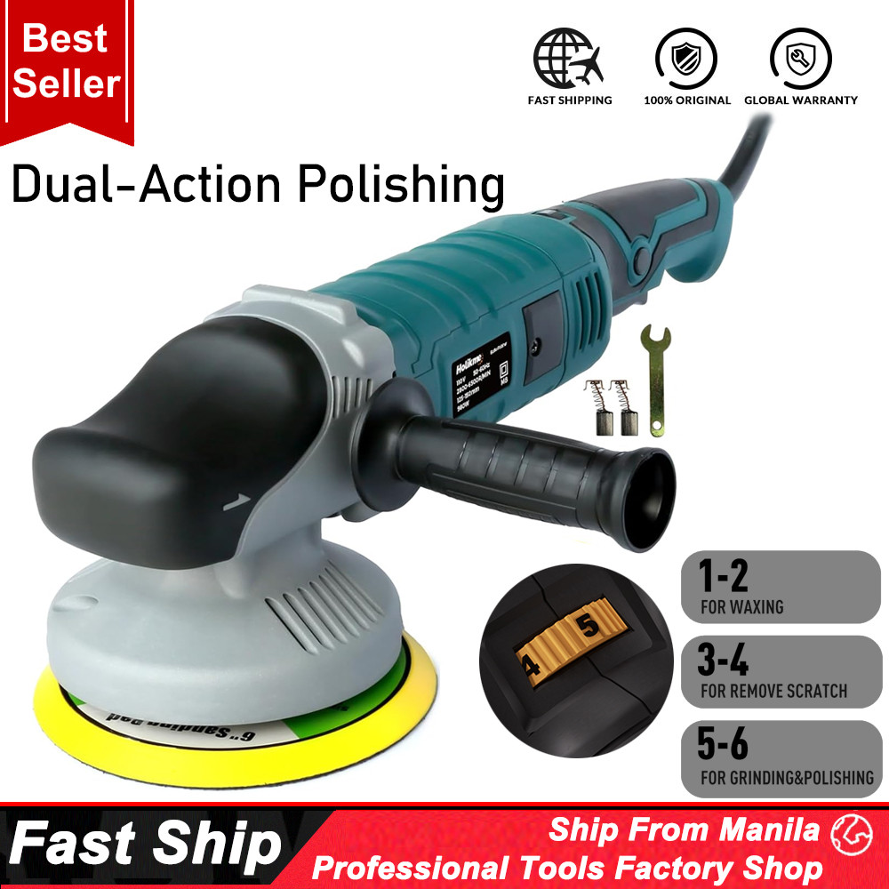 1580W Dual Action Car Polisher – 6" Random Orbital Buffer Polishing ...