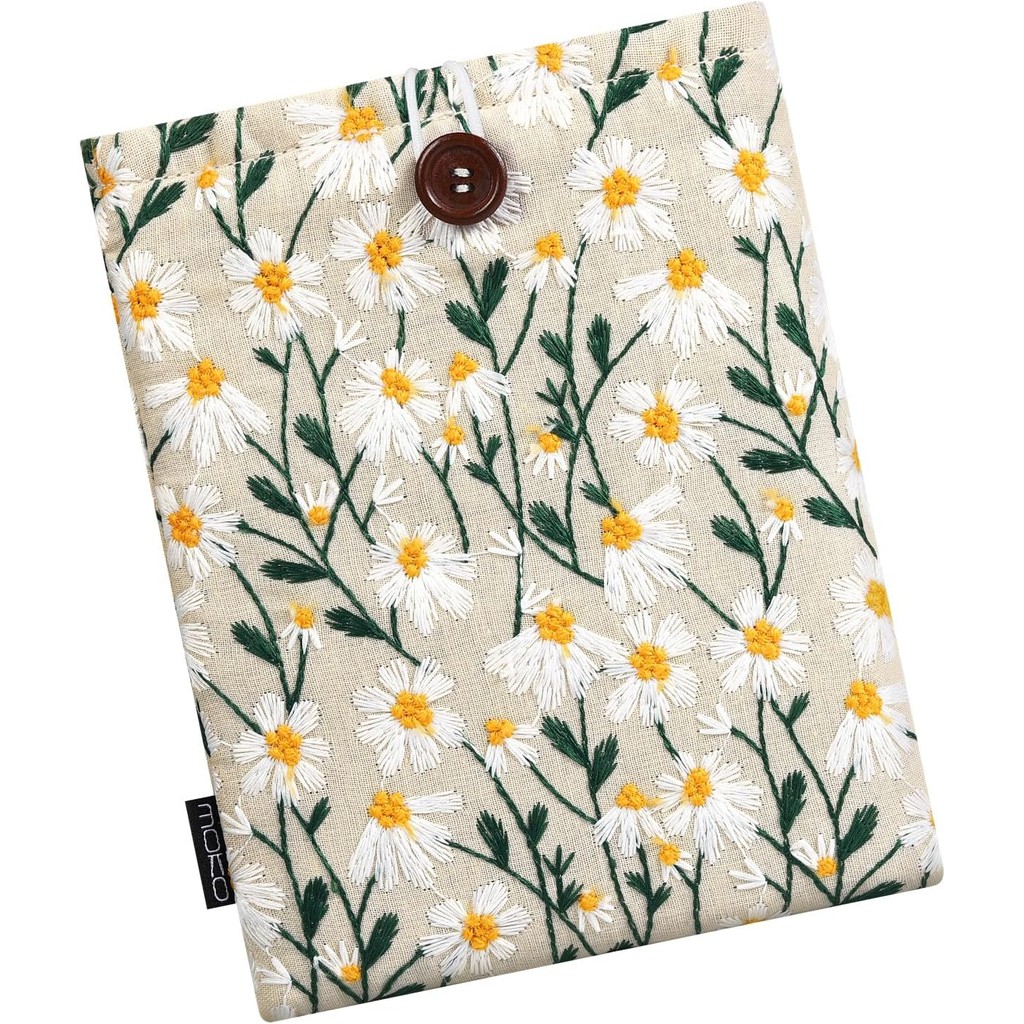 MoKo 6-7" Embroidered Daisy Padded eReader slim Sleeve Tablet Bag Pouch ...