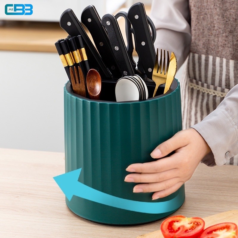 Kitchen Rotating Knives Holder 360 Chopsticks Cage Cutlery Rack ...