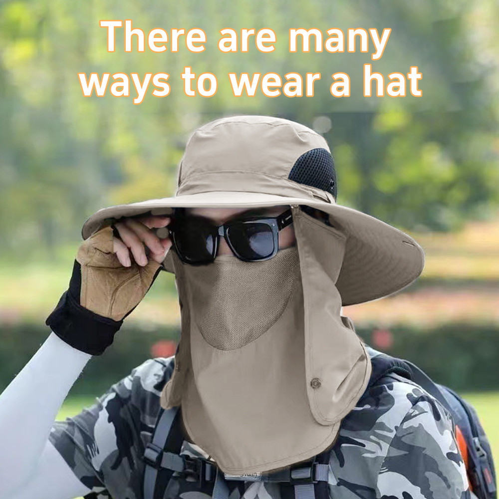 Men's/Women's Sun Hat With Neck Flap – UV Protection Fishing Cap – Adjustable