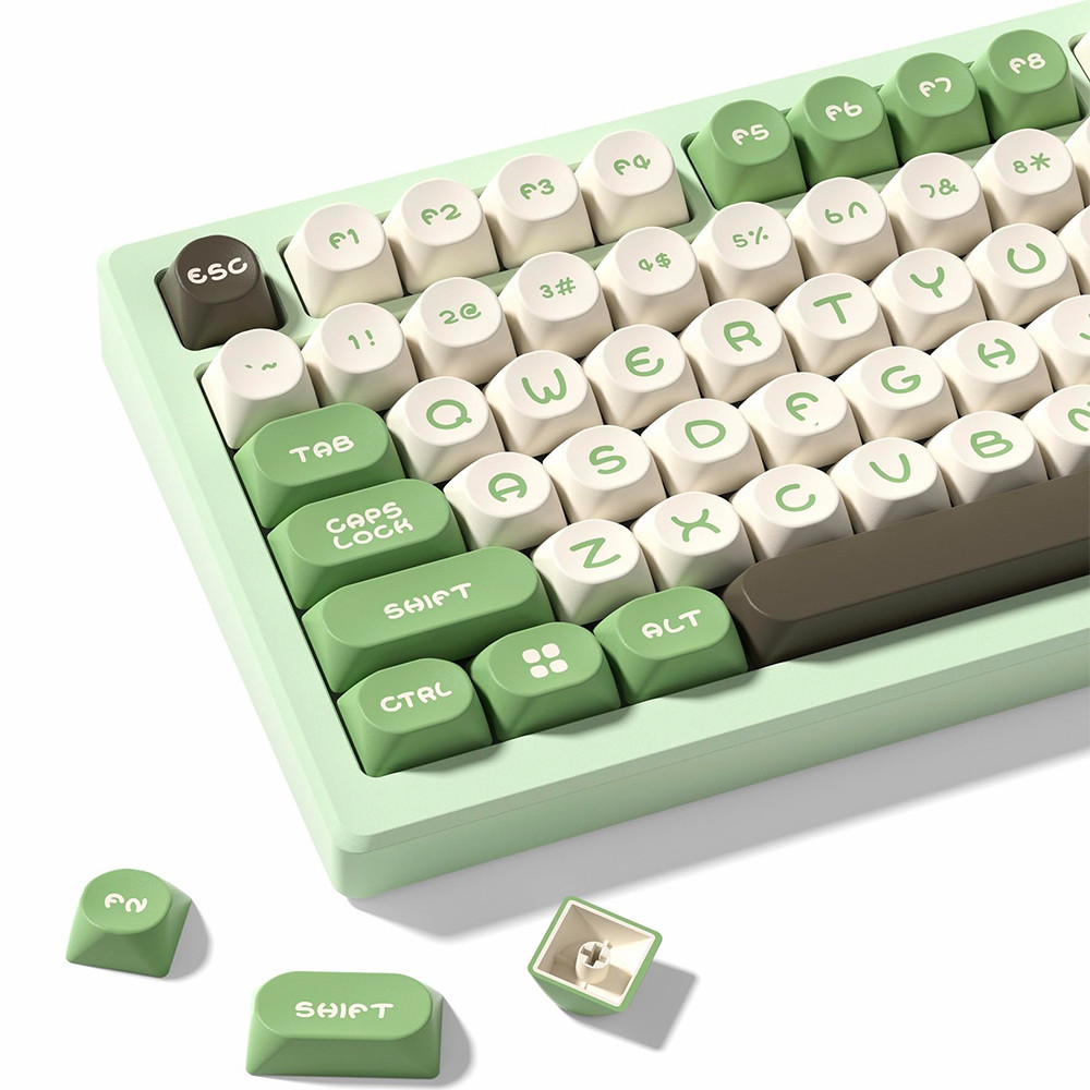 Brown Green MOA Profile Double Shot Keycaps 130Keys PBT Keycap/Set for ...