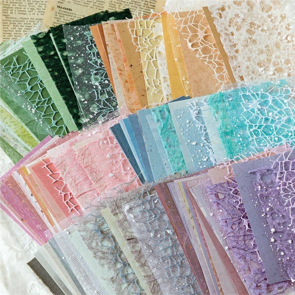 26Pcs Handmade Scrapbook Paper Craft Textured Paper Morandi Mesh Fabric ...