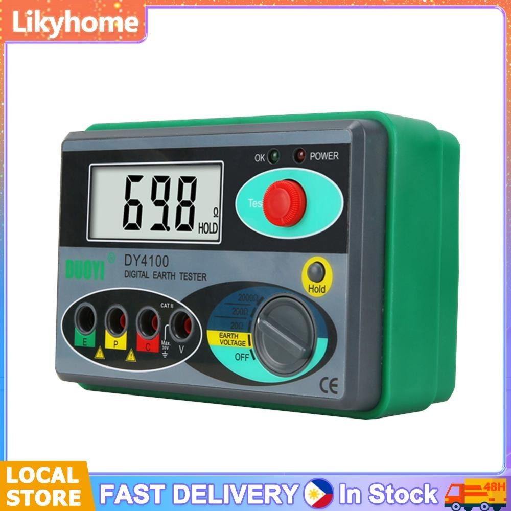 DY4100 Insulation Digital Earth Meter Earth Ground Resistance Ohm ...