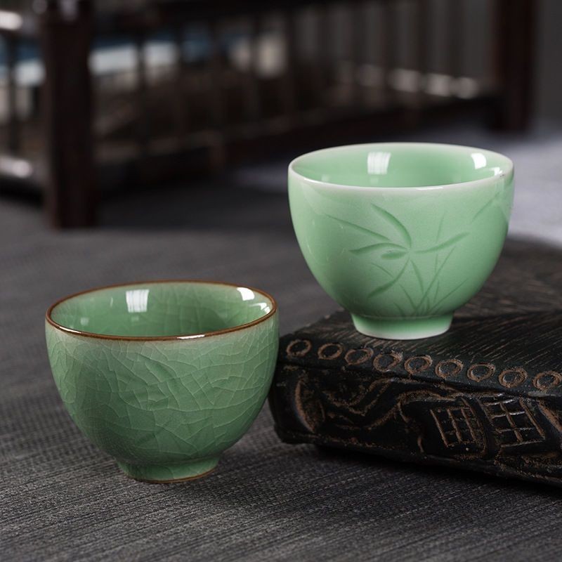 Longquan Celadon Tea Cup Teacup Individual Single Cup Ge Kiln Opening ...