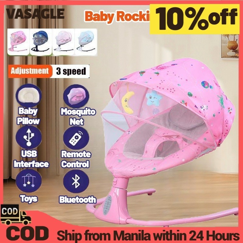 Electric Baby Rocker Anti-Mosquito Rocking Chair for Baby with Net Baby ...