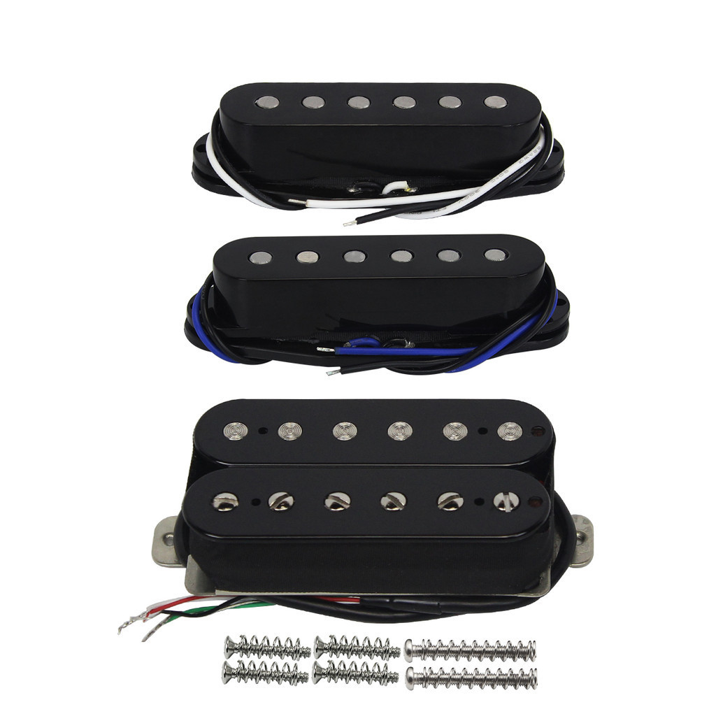 Set Pickup Humbucker FLEOR Alnico 5 – Doppia Bobina Collo E Ponte – Nero – Per Chitarra Elettrica