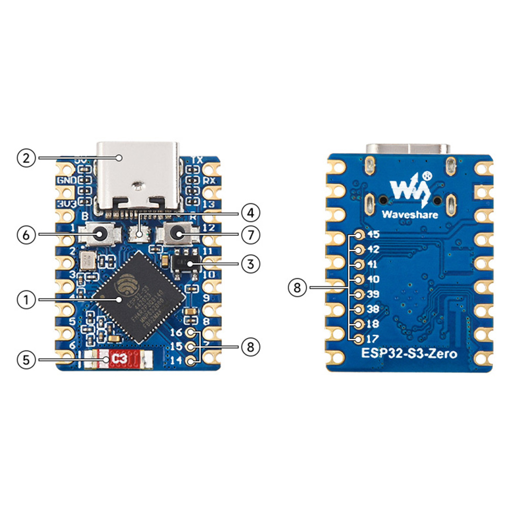 ESP32-C3-Zero / ESP32-S3-Zero Mini Development Board Module 160/240MHz ...