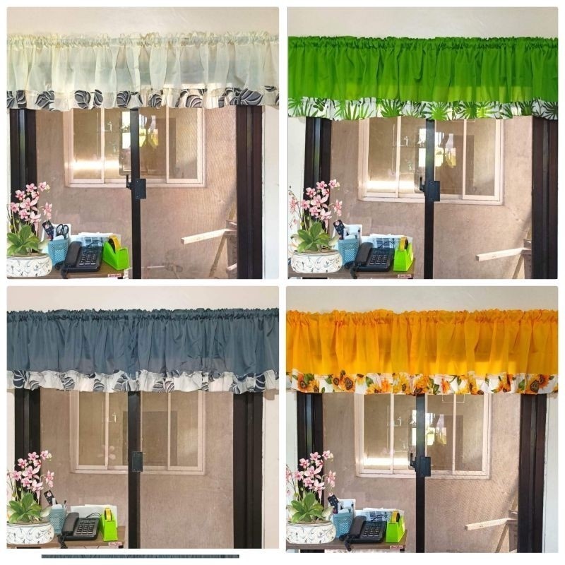 Plain Valancer With Printed Raffles 60*15 inches / window curtain ...