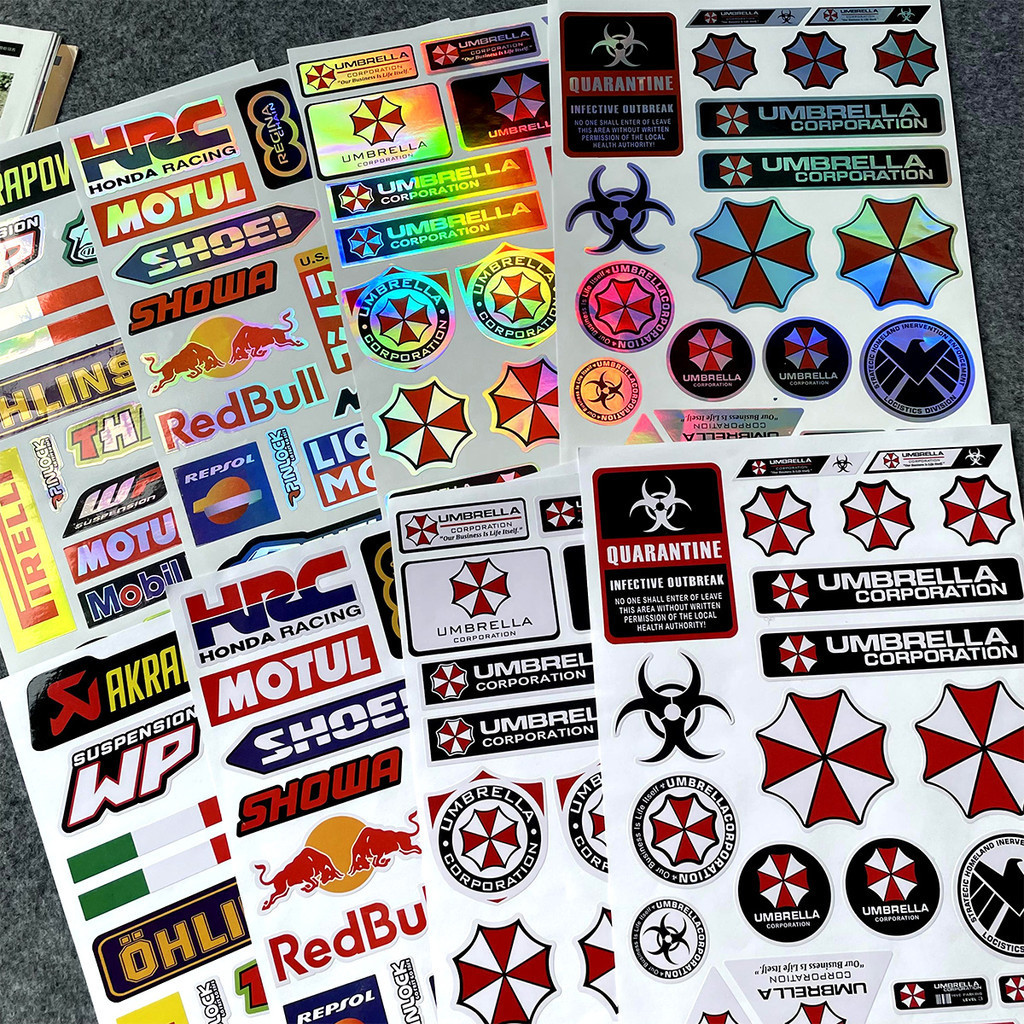 A4 Size Laser Sponsors Stickers Set Scooter Motorcycle Sticker Body ...