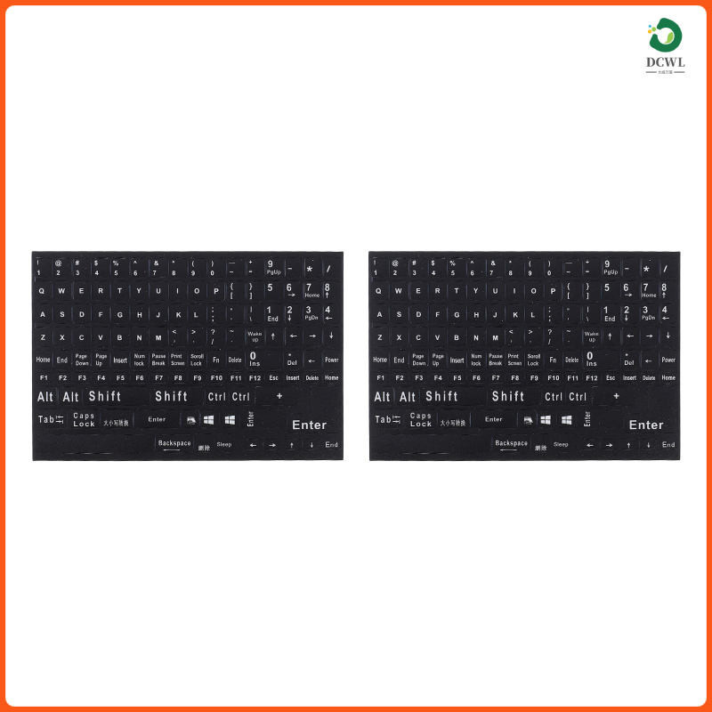 2 Sheets Computer Keyboard Clear Stickers Film Notebook English Laptop ...