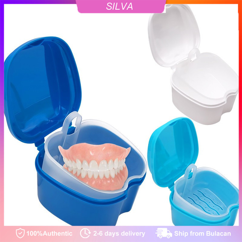 Denture Bath Box Case Safe Cleaning Case False Teeth Storage Box with ...