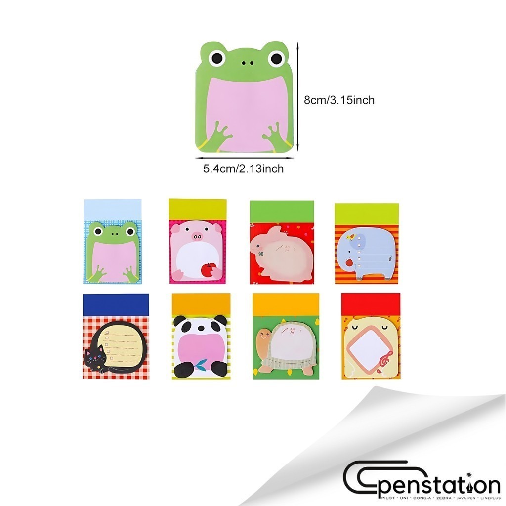 20 Sheets Cute Animal Cartoon Memo Pad / Sticky Note | Shopee Philippines