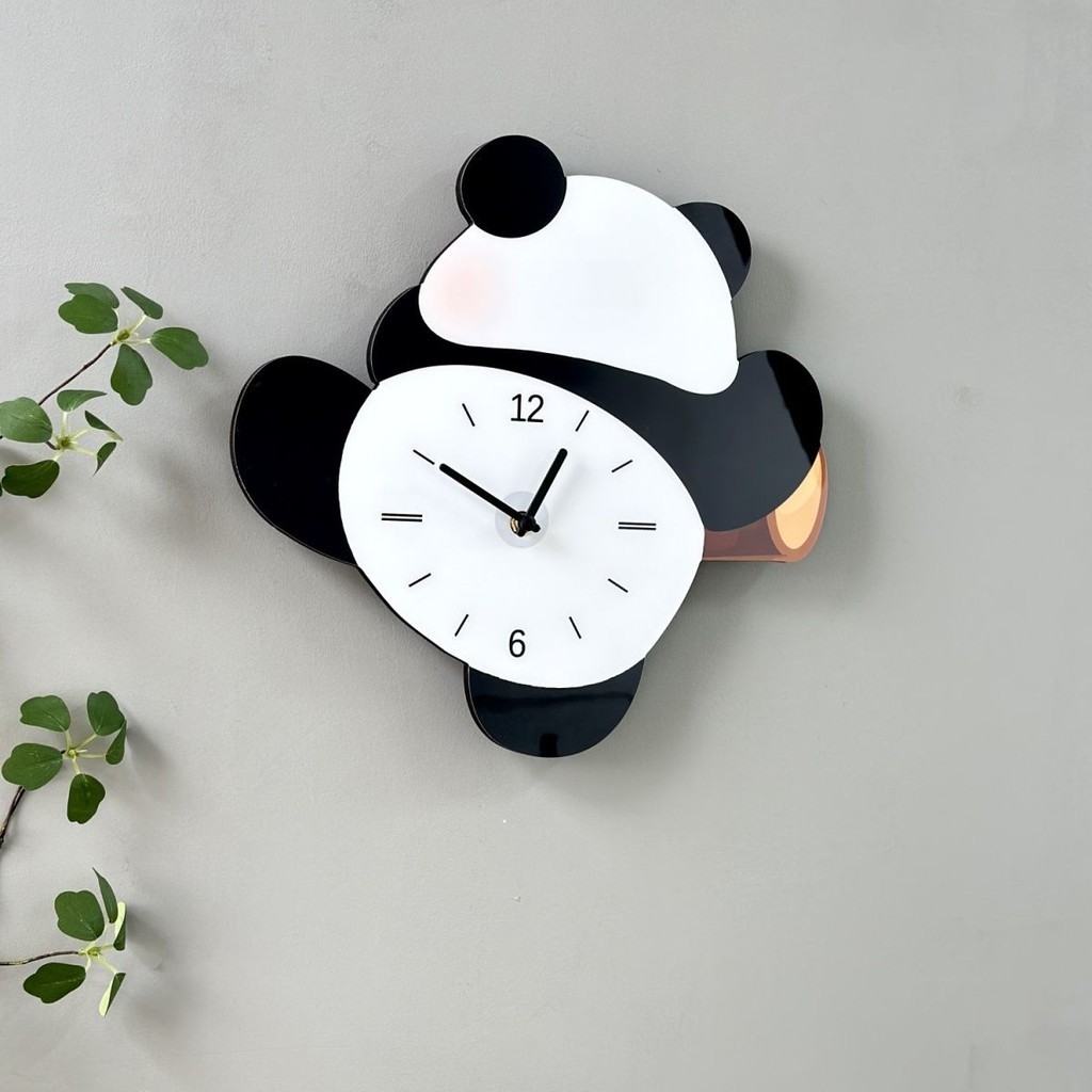 Creative Cartoon Swinging Panda Household Wall Clock Living Room Simple ...